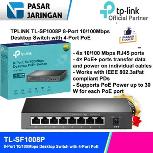 TP-LINK TL-SF1008P Switch 8 Port 10/100Mbps with 4 Port PoE