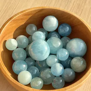 Aquamarine Mini Spheres Bola kecil batu kristal asli