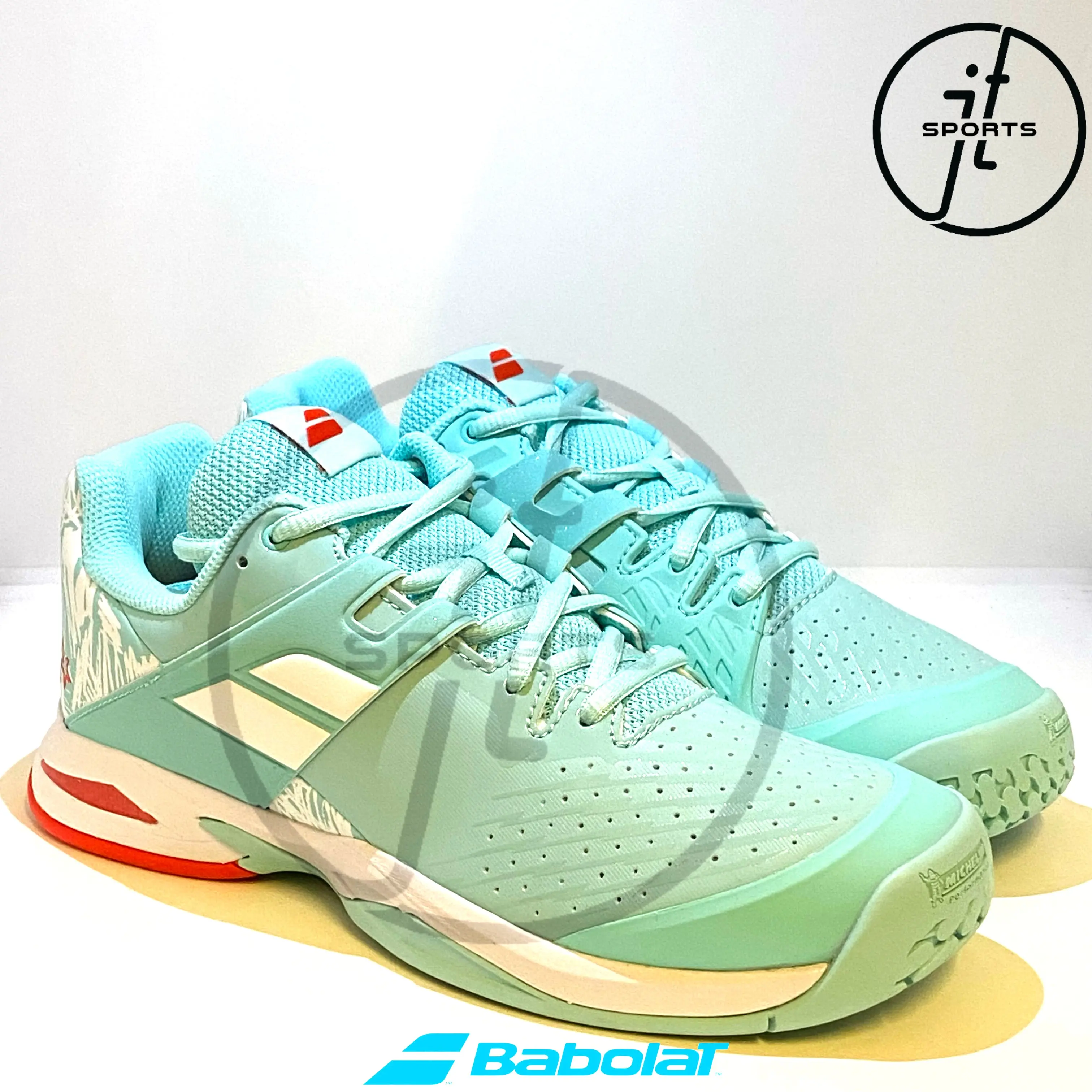 Sepatu Tenis Babolat Propulse JR Yucca Green White Junior Tennis Shoes