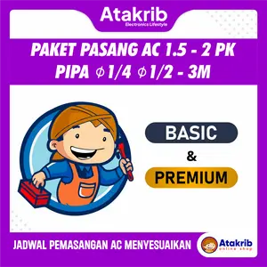 JASA PASANG AC 1.5 - 2 PK DAN PERLENGKAPAN (Pipa ⌀1/4 ⌀1/2 - 3M)