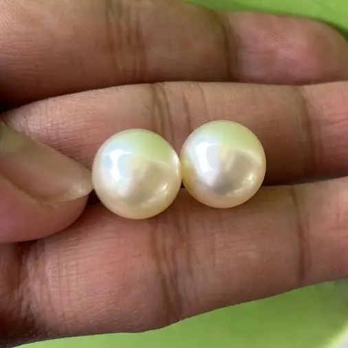 butiran mutiara Laut putih 12 MM asli lombok