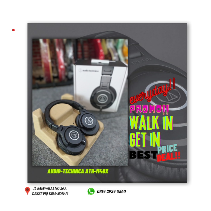 Gambar Audio Technica ATH-M40X, Headphone Monitor Closed-Back,BMJ dari Bandar Musik Jakarta BMJ Kota Administrasi Jakarta Pusat Tokopedia