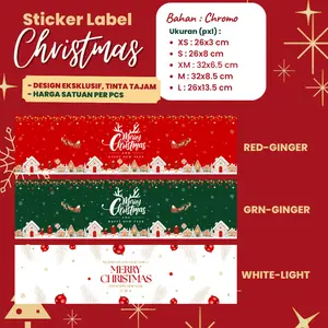 Stiker Natal Christmas sticker label toples hampers