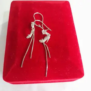 ANTING PANJANG VARIASI PERAK 925 LAPIS EMAS PUTIH /PERHIASAN SILVER/A2