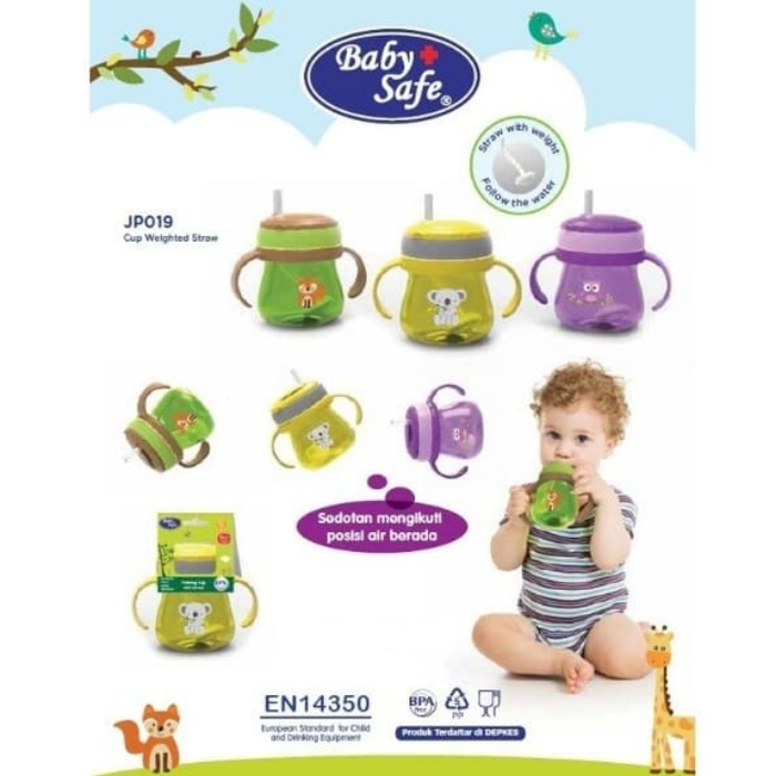 Gambar botol minum anak baby safe wieghted straw training cup 250 ml dari abrisam babyshop Kab. Bekasi Tokopedia