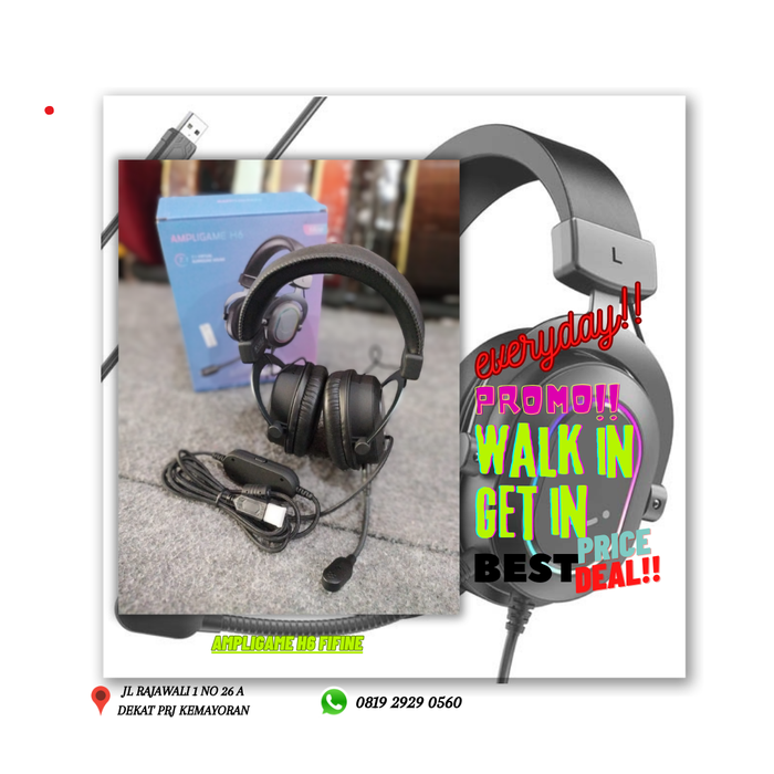 Gambar FIFINE H6 HEADPHONE GAMING BMJ dari Bandar Musik Jakarta BMJ Kota Administrasi Jakarta Pusat Tokopedia