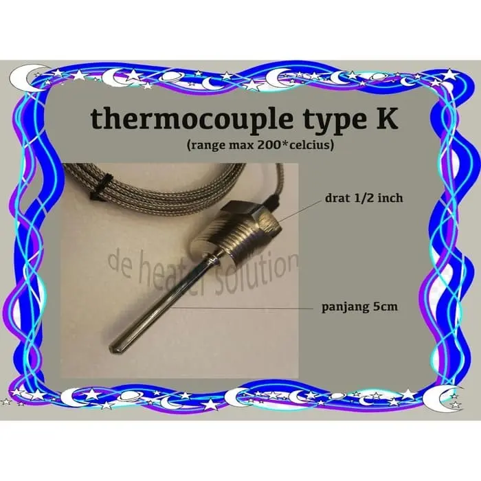 thermocouple type k drat 1/2 inch kabel 2,5m 0