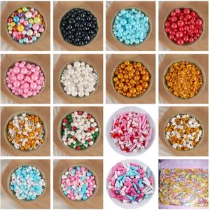 SPRINKLE TRIMIT SUGAR BEADS /  MUTIARA WARNA BENTUK / HIASAN KUE UNIK