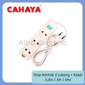 Stop Kontak Kabel 3 Lubang 1.5 / 3 / 5 Meter Gepeng Colokan Listrik 3L SC-753