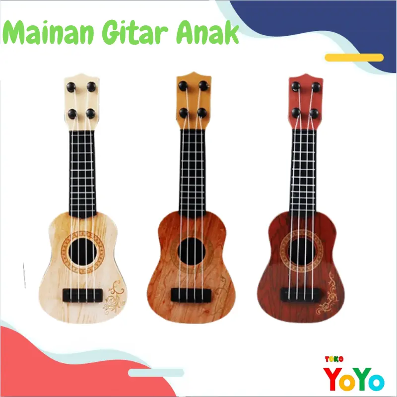 Mainan Gitar Anak Model Kayu Senar Mainan Belajar Musik Bayi Nada Stem