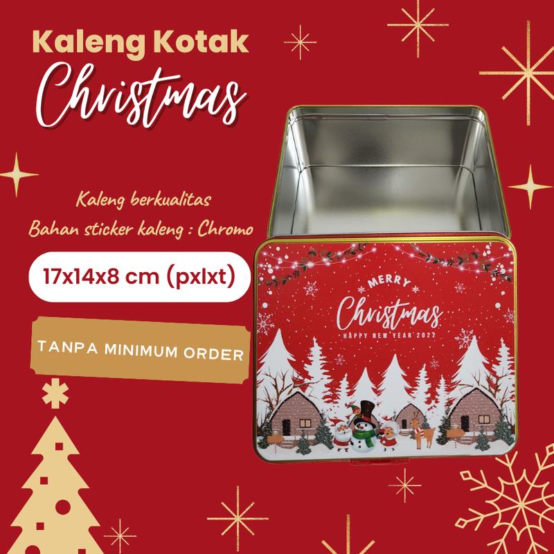 Kaleng Natal toples kue kering kotak wadah Christmas 1