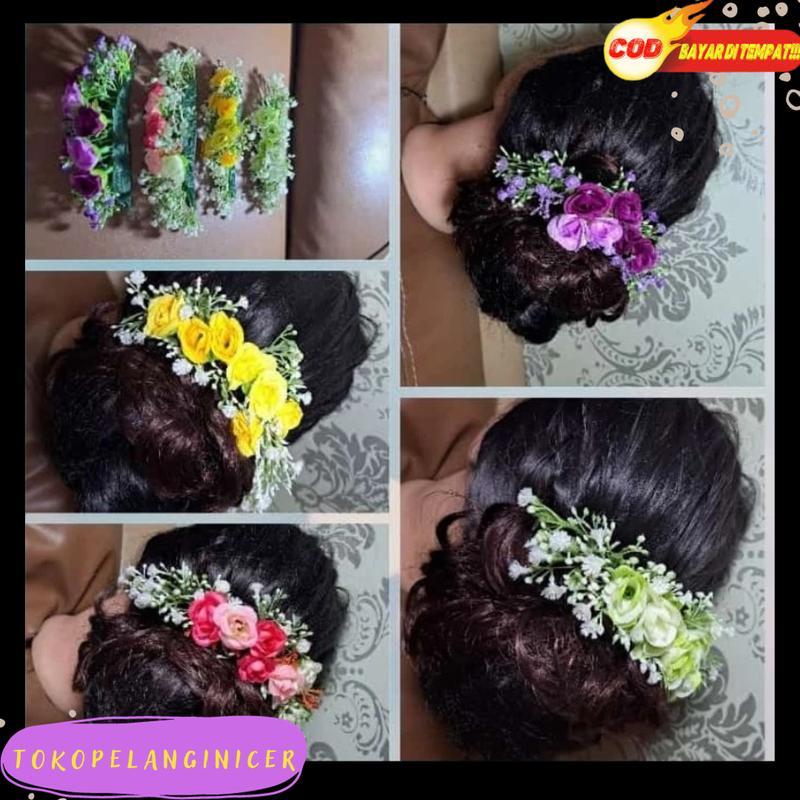 HIASAN RAMBUT SANGGUL- Headpiece Bando bunga - Hiasan Konde Hairdo ...