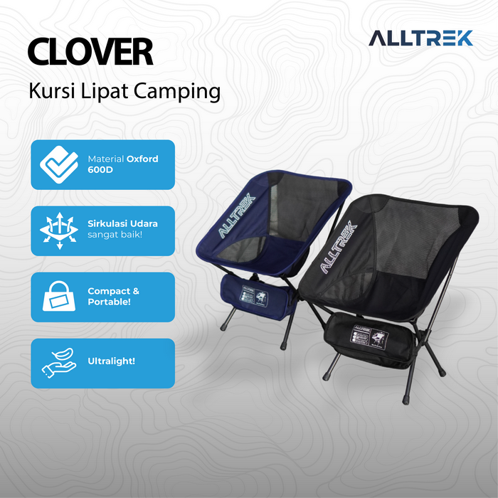 Gambar ALLTREK Kursi Camping Lipat CLOVER Outdoor Folding Moon Chair - Black dari ALLTREK OUTDOOR GEAR Kota Administrasi Jakarta Barat Tokopedia