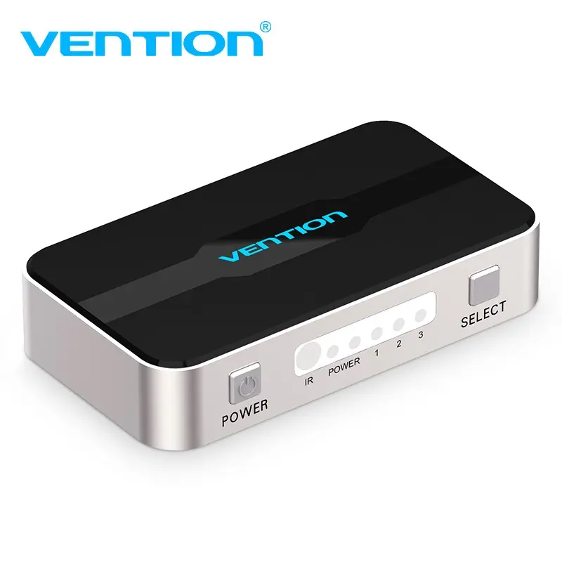 Vention HDMI Switcher 3 Input 1 Output Grey Metal - AFF
