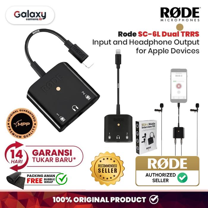 Gambar Rode SC-6L Dual TRRS Input and Headphone Output For iOS Devices dari Galaxy Camera Kota Tangerang Tokopedia