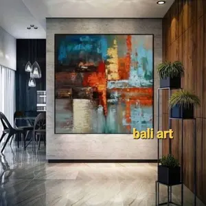 N22 Lukisan Kanvas abstrak warna plus Frame  untuk hiasan  Ruang Tamu Rumah atau Tempat Usaha Anda Lukisan Dinding Aesthetic modern art