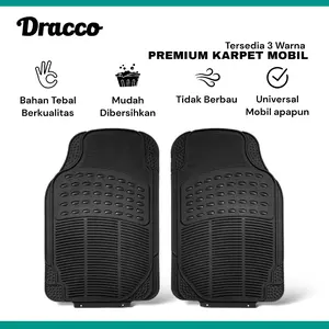 DRACCO Karpet Karet Mobil 1 Baris Depan Kanan Kiri Tebal Awet Universal - Hitam