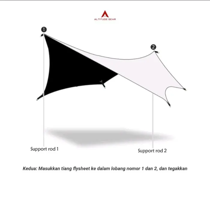 Flysheet Hexagonal 4x6 Tenda Gunung 4P Camping Dome Outdoor 3