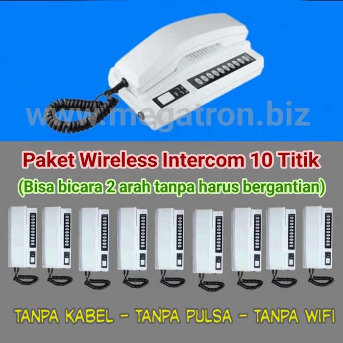 Jual Paket Wireless Intercom Interphone 10 Titik - Bicara 2 arah tanpa ...