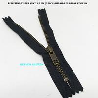 Gambar YKK Resleting Zipper 12,5 cm Atau 5 inch ATG Bakar Kode SK Gigi Besi Close-End Kain Hitam Rel & Kepala ATG Bakar dari Heaven Kaufen Kota Malang 1 Tokopedia