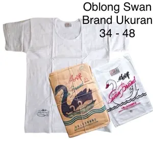 Kaos Oblong Pria Putih Polos ( 34 - 48 ) ( ASLI MERK SWAN BRAND )