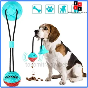 Mainan Gigitan Bola Anjing Kunyah Gigitan TPR Molar Suction Tempel Dog