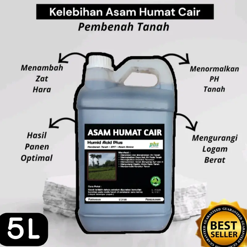 Pupuk Asam Humat Cair Plus Kemasan 5 Liter merek PHS 1