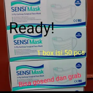 Masker senci Mask 3ply Earloop Surgical Face Mask 100% Original