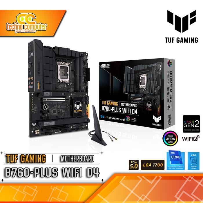 Gambar ASUS TUF GAMING B760-PLUS WIFI D4 - ATX LGA1700 B760 DDR4 dari Techno Computer Bali Kota Denpasar Tokopedia
