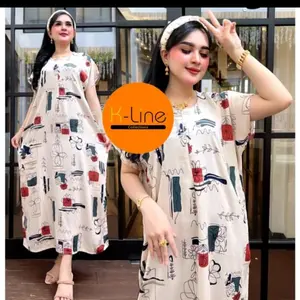 DRESS DASTER RAYON PREMIUM PANJANG FULL JUMBO RESLETING XXL XXXL BARU