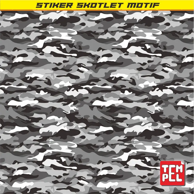 STIKER SKOTLET Decal MOTIF Loreng/Doreng 50x50cm Scotlet Glossy TM-08 0