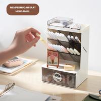 Gambar MEGAM Rak Meja Laci Penyimpanan Pensil Pulpen Storage Box HSB742 - Coffee dari Megam.id Kab. Tangerang 2 Tokopedia