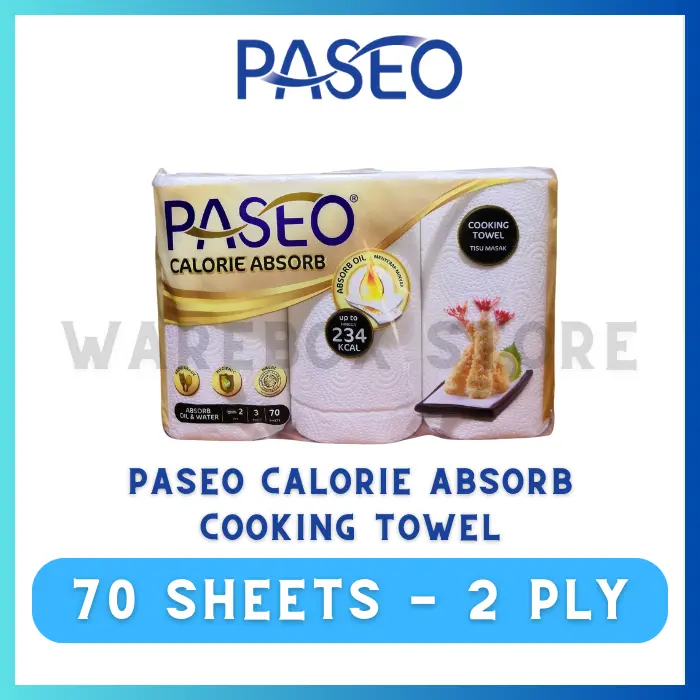 Tissue Paseo Calorie Absorb (Cooking Towel) Isi 3 Rolls x 70 Sheets - 2 Ply / Bundle 0