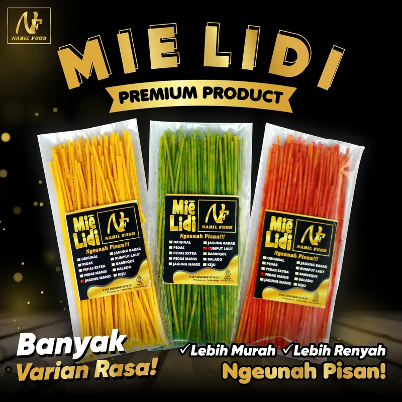 Mie Lidi NABIL - 30 Gram Berbagai Varian Rasa 0