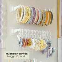 Gambar MEGAM Rak Gantung Aksesoris Bando Tempel Dinding Serbaguna Tanpa Bor HSB728 - 50cm dari Megam.id Kab. Tangerang 3 Tokopedia