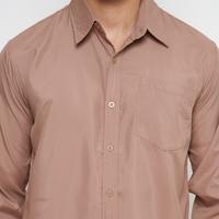Gambar EMOLINE Kemeja Pria Basic Polos Panjang Coklat - Coklat, L dari emoline Kota Administrasi Jakarta Barat 4 Tokopedia