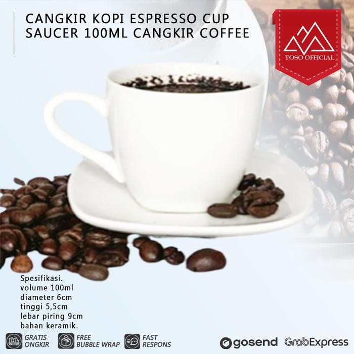 Gambar Cangkir Kopi Espresso Cup Saucer 100ml Cangkir Coffee Cup Kopi Keramik dari Toso Mart Kota Administrasi Jakarta Pusat Tokopedia