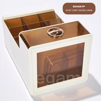 Gambar MEGAM Rak Meja Laci Penyimpanan Pensil Pulpen Storage Box HSB742 - Coffee dari Megam.id Kab. Tangerang 4 Tokopedia