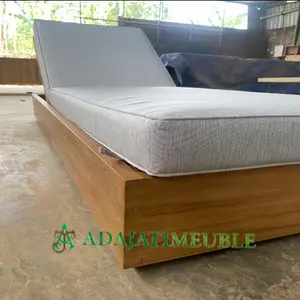 sunbed pool lounger kayu jati mebel jepara komplit matras