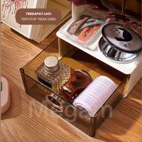Gambar MEGAM Rak Meja Laci Penyimpanan Pensil Pulpen Storage Box HSB742 - Coffee dari Megam.id Kab. Tangerang 5 Tokopedia