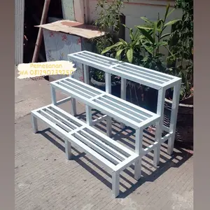 Standing planter rak pot bunga - susun 3 Warna Putih