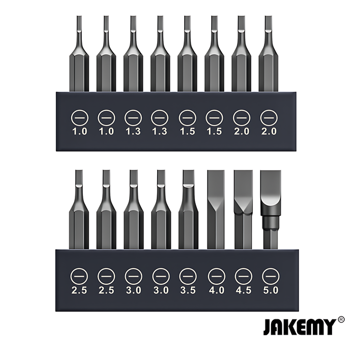 Gambar Jakemy JM-Type 12 Bits Mata Obeng Minus Set Kualitas CRV H4*28MM dari House Sparepart Kab. Tangerang Tokopedia