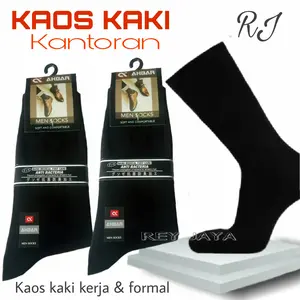 3 Pasang Kaos Kaki Kerja Pria Kantoran panjang Hitam Polos Ter Murah