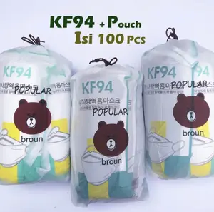Masker KF94 Isi (100/50 Pcs) + Pouch