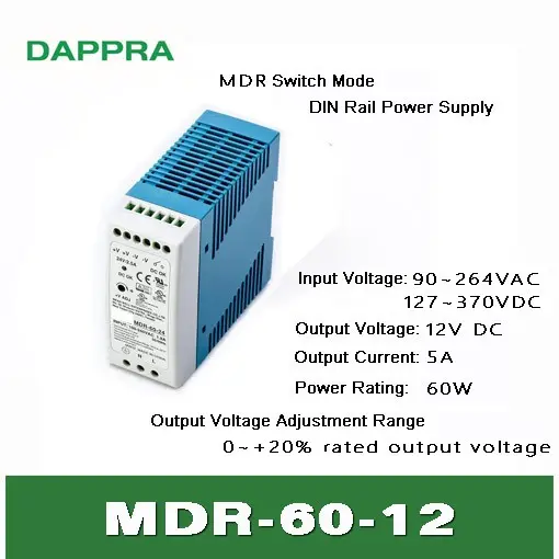 MDR-60-12 12V 5A 60W AC ke DC Industrial DIN rail power supply OE86