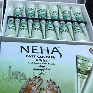 BUKAN Golecha TAPI NEHA Body Paint Cone White Hena Henna Henna Putih