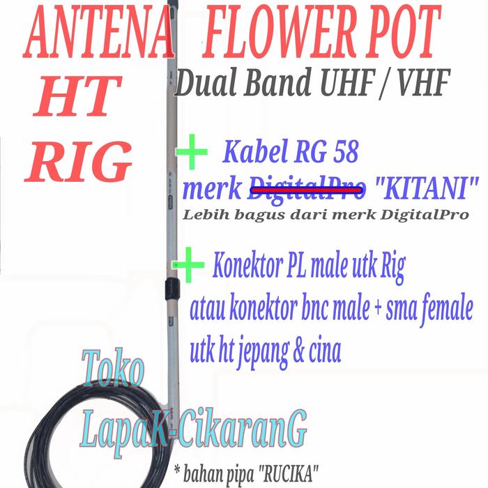 Gambar antena flower pot plus kabel rg58 5 meter dari Lapak Cikarang_NEW Kab. Bekasi Tokopedia