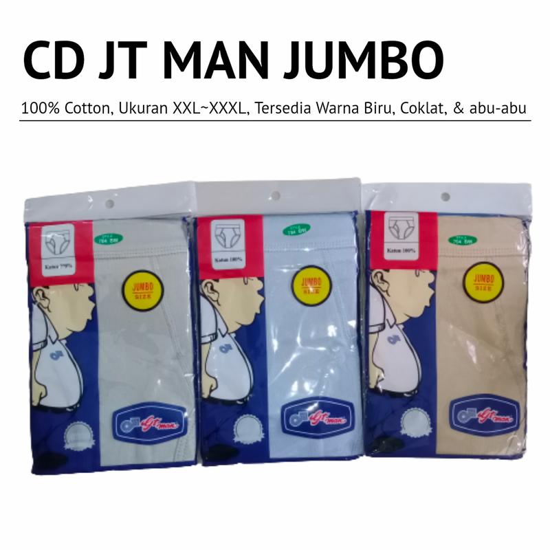 CD Celana Dalam Pria Dewasa GT Man Jumbo 100% Katun Size XXL~XXXL 0