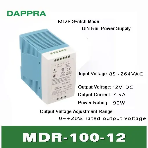 MDR-100-12 12V 7.5A 90W AC ke DC Industrial DIN rail power supply OE89