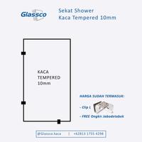 Gambar Temper Glass Shower 10mm Partisi Kamar Mandi - Pesanan Bu Fethria Kaca dari Glassco Kaca Kota Tangerang 1 Tokopedia